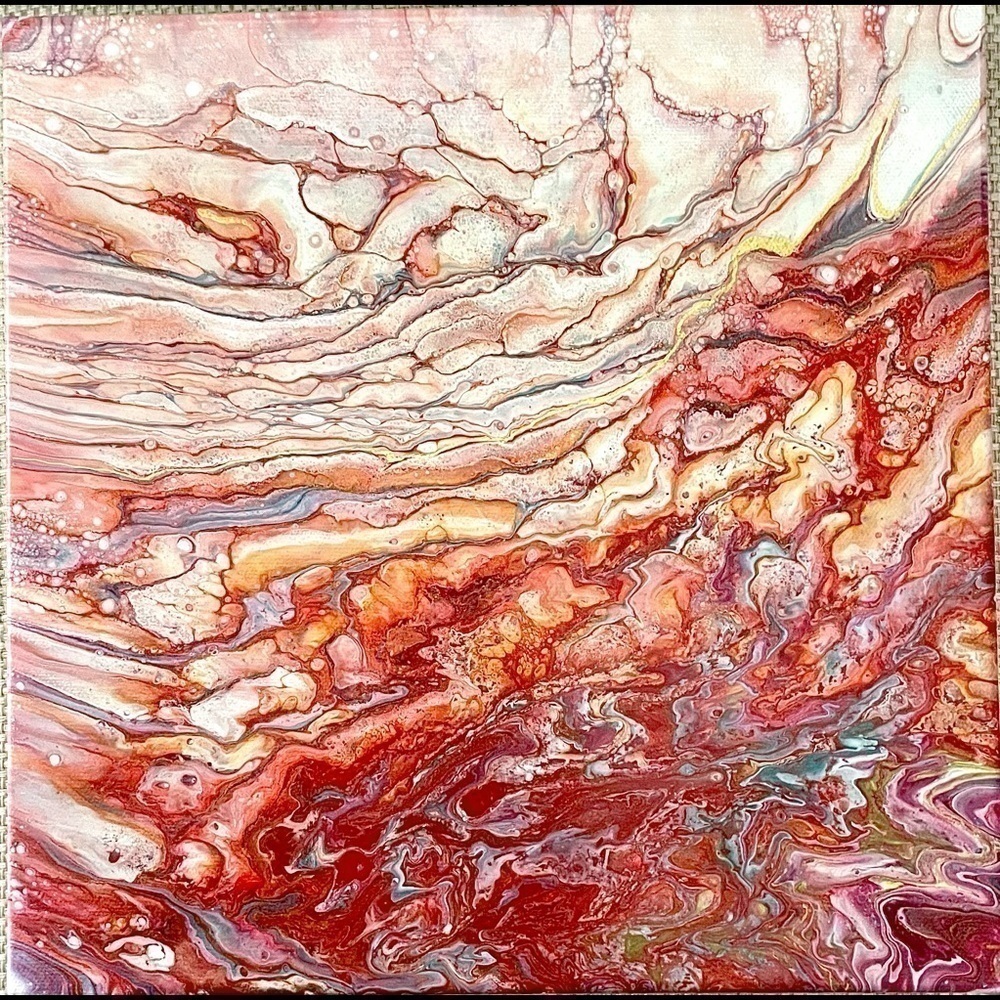 ORIGINAL Genuine Acrylic Painting 12” by 12” on 1” Canvas Unique Handmade in NC